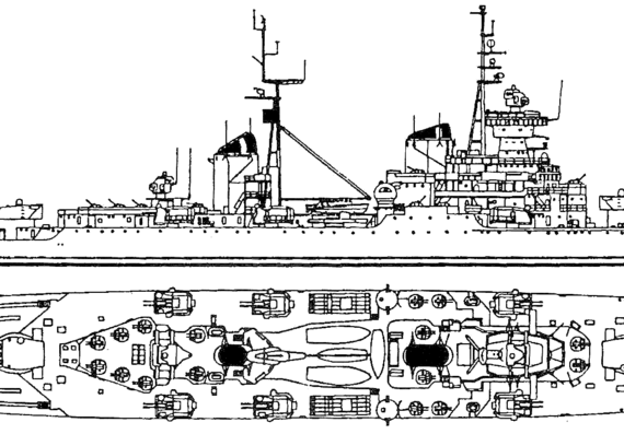 Корабль СССР Sverdlov [Cruiser] (1953) - чертежи, габариты, рисунки